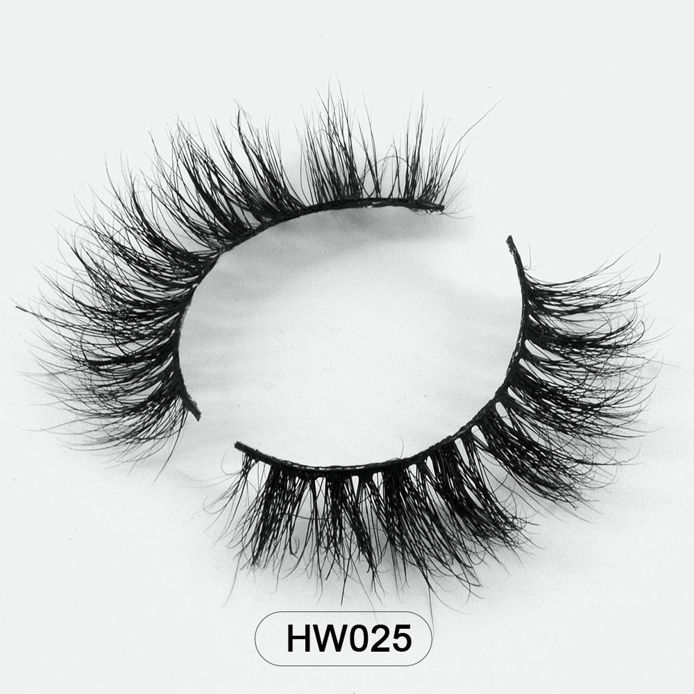 HZJY natural wispy volume 3d mink lashes makeup eyelashes false lashes mink eyelashes with soft band