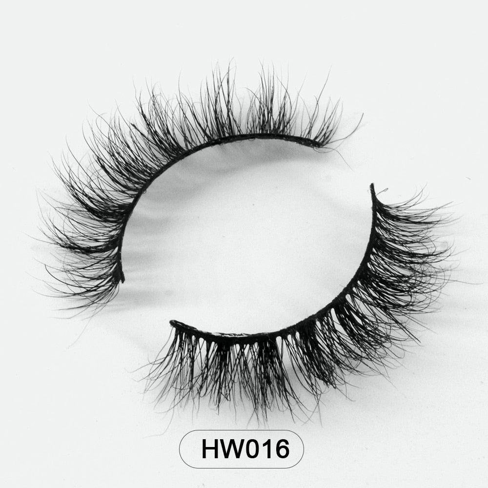 HZJY natural wispy volume 3d mink lashes makeup eyelashes false lashes mink eyelashes with soft band