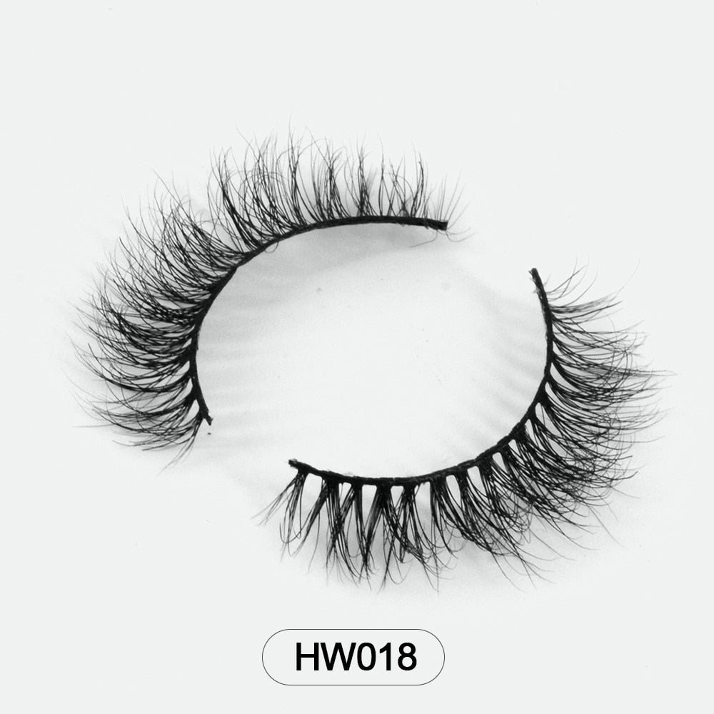 HZJY natural wispy volume 3d mink lashes makeup eyelashes false lashes mink eyelashes with soft band