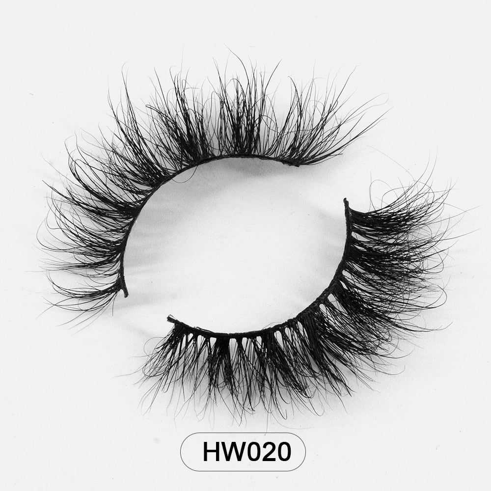 HZJY natural wispy volume 3d mink lashes makeup eyelashes false lashes mink eyelashes with soft band