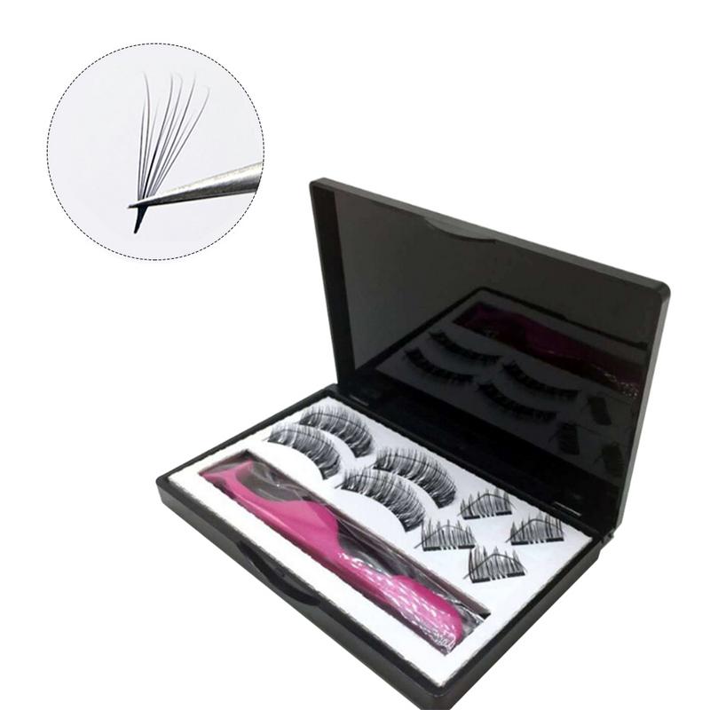 8pcs Magnetic eyelashes with 3 magnets handmade 3D magnetic lashes natural false eyelashes magnet lashes with gift box 40