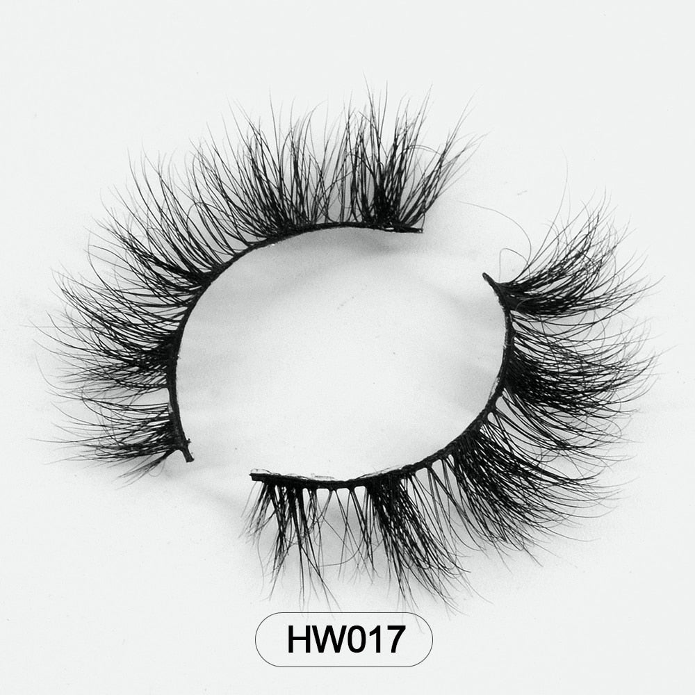 HZJY natural wispy volume 3d mink lashes makeup eyelashes false lashes mink eyelashes with soft band