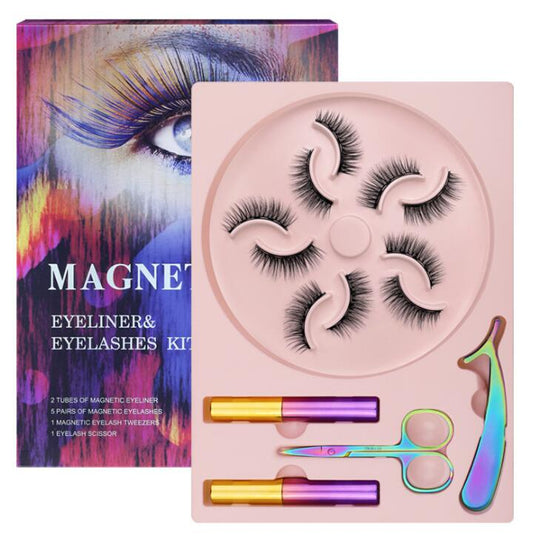 Magnetic Eyelashes Mink False Lashes Magnetic Eyeliner Waterproof Liquid Set Lasting Handmade Eyelash Makeup Tool