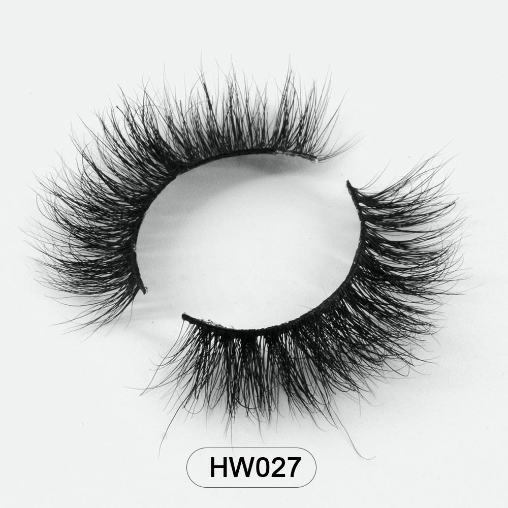 HZJY natural wispy volume 3d mink lashes makeup eyelashes false lashes mink eyelashes with soft band