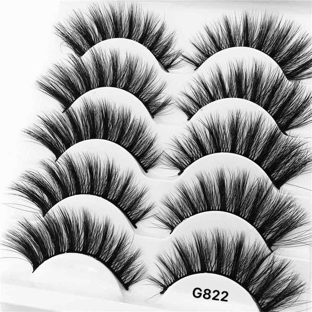 5Pairs 3D Mink Lashes False Eyelashes Natural Eyelash Extension Volume Lashes Long Cross Faux Eye Lashes Makeup G800 G815 Fake L